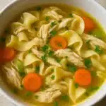 Homemade Low Sodium Chicken Noodle Soup Bowl