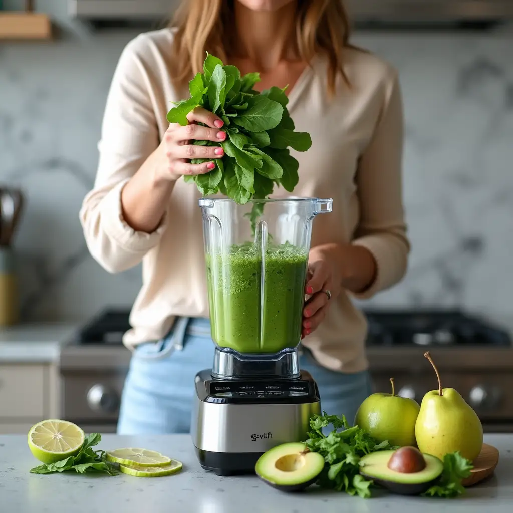 green-smoothie-prep-day2 making green smoothie for weight loss