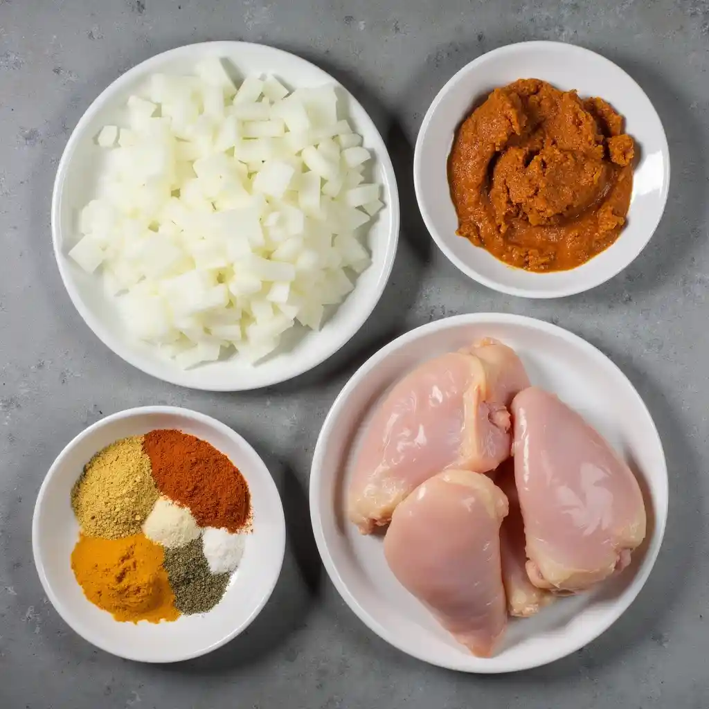 himalayan-chicken-ingredients Himalayan chicken curry ingredients arranged