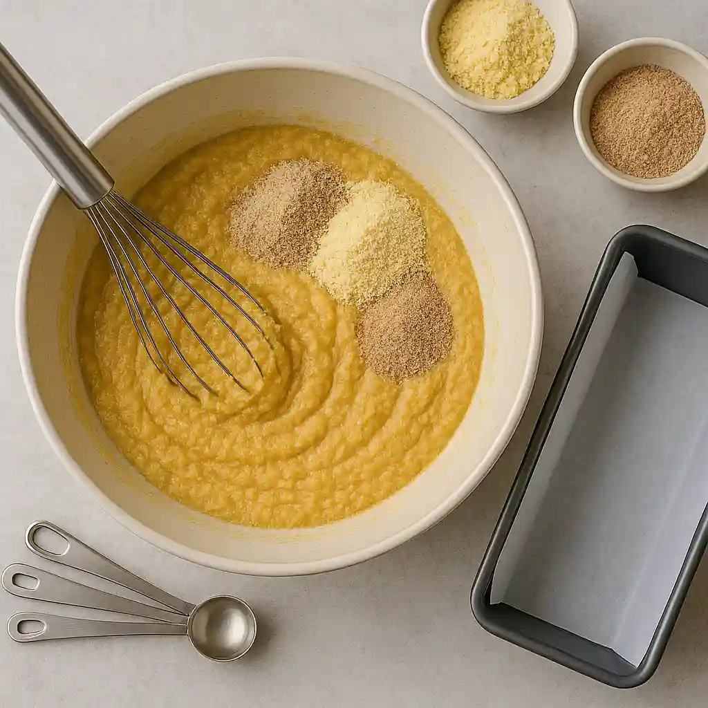 keto bread step mixing batter