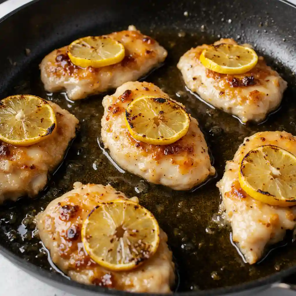 lemon-ginger-chicken-pan Lemon Ginger Chicken Glazing in Skillet