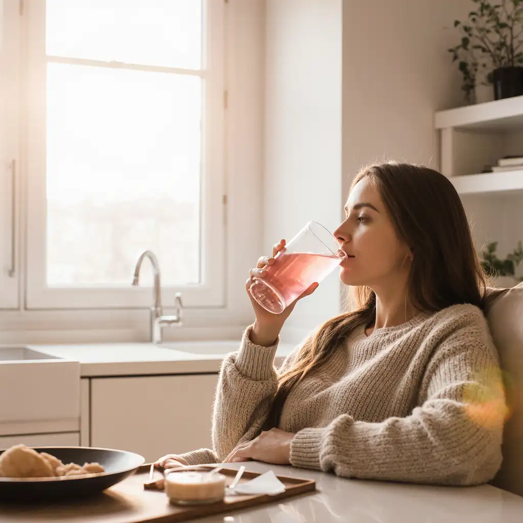 Morning pink salt water routine for fat-burning