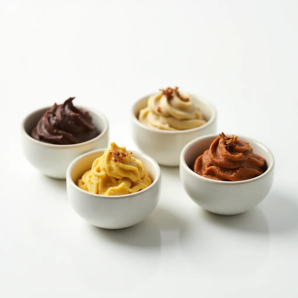 Pistachio butter flavor variations in modern bowls