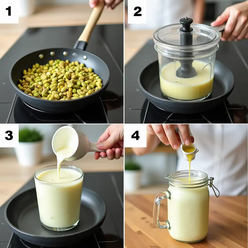 pistachio-cream-process-steps How to Make Pistachio Cream : pistachio cream making process