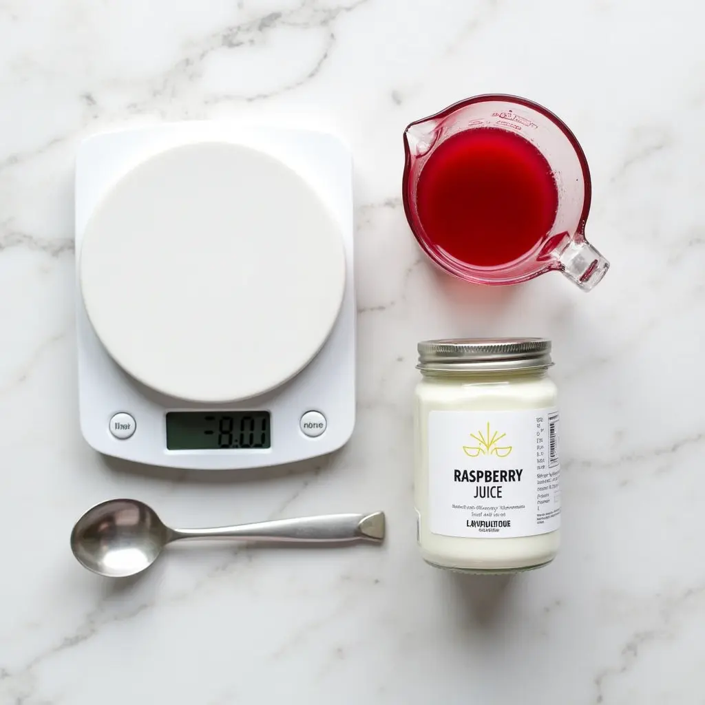 raspberry-pearls-ingredients-modern Ingredients to make raspberry pearls for drinks