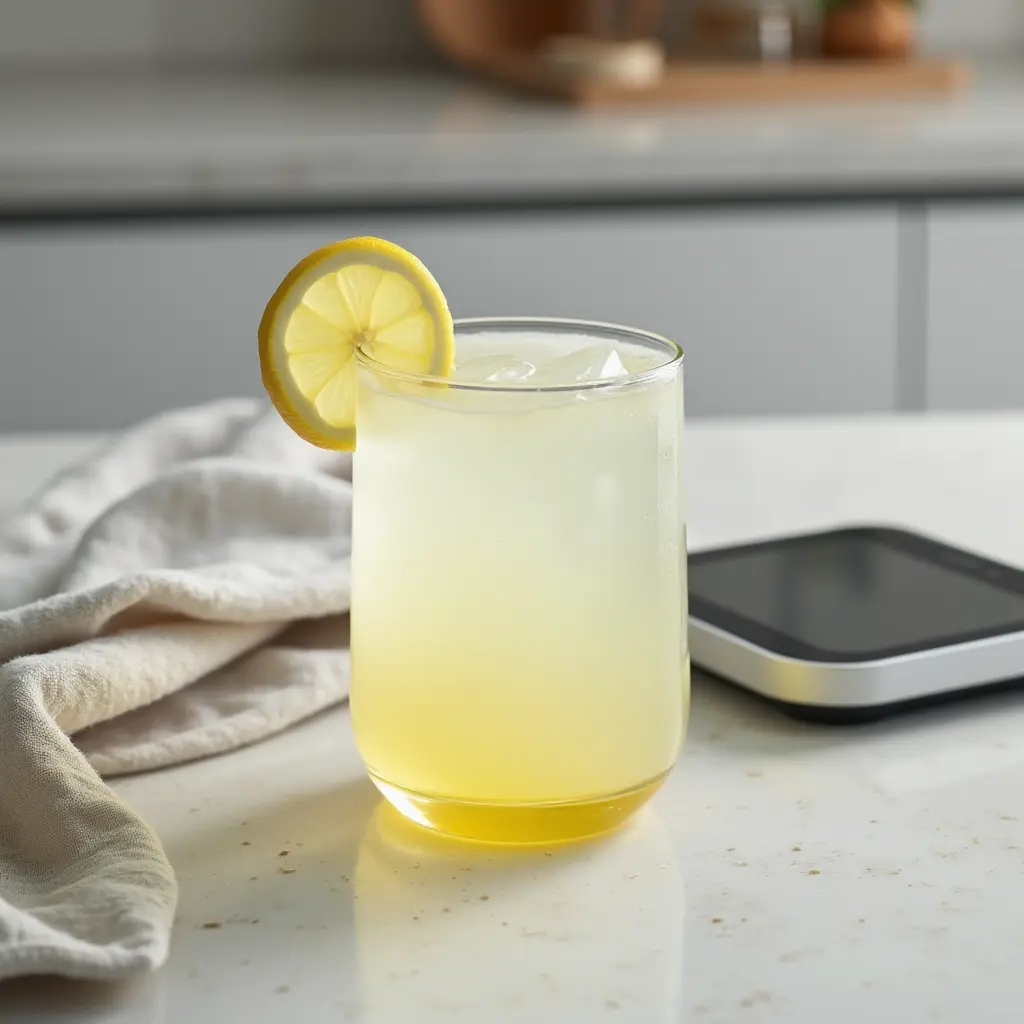 served pink salt detox water