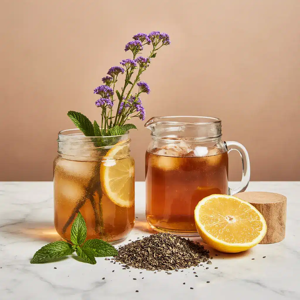 Ingredients for homemade sparkling tea