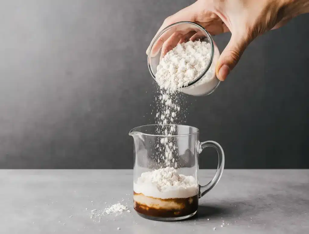 Pouring Coconut Cloud into glass mug