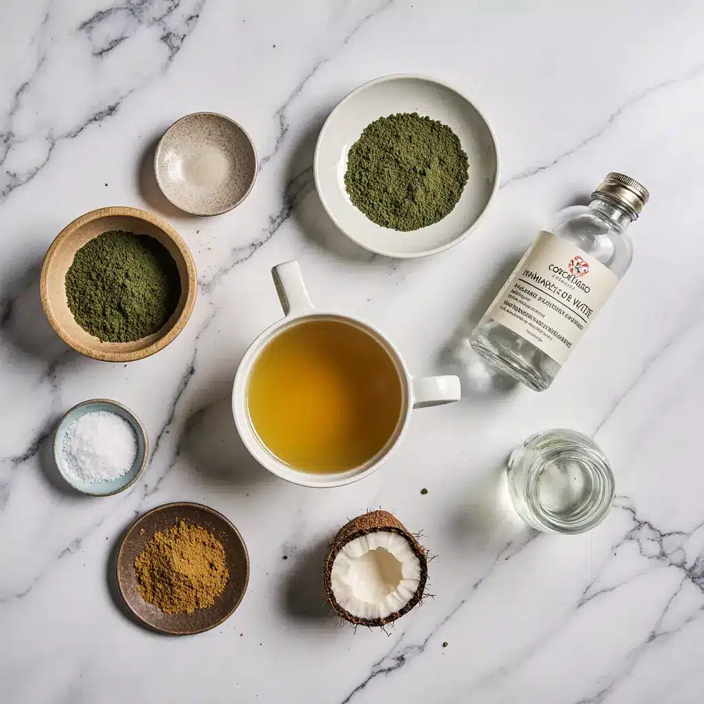 cortisol cocktail ingredients modern flatlay