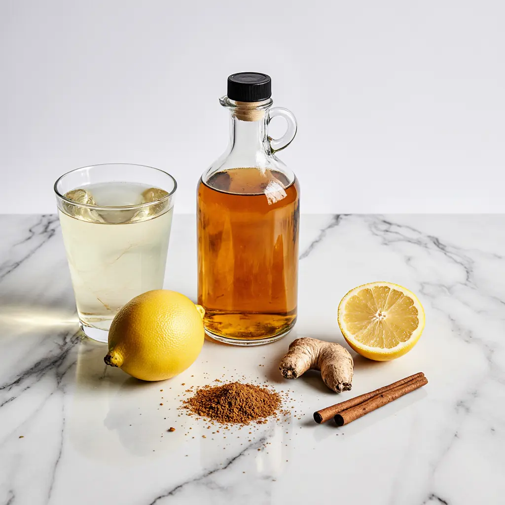 ingredients for vinegar and spice tonic