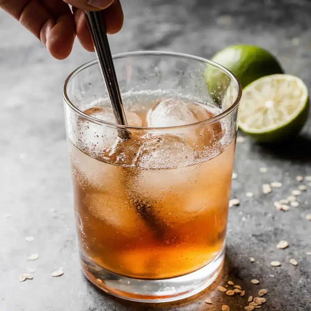 stirring oat-lime Oatzempic drink before drinking