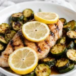 asado chicken with lemon zucchini