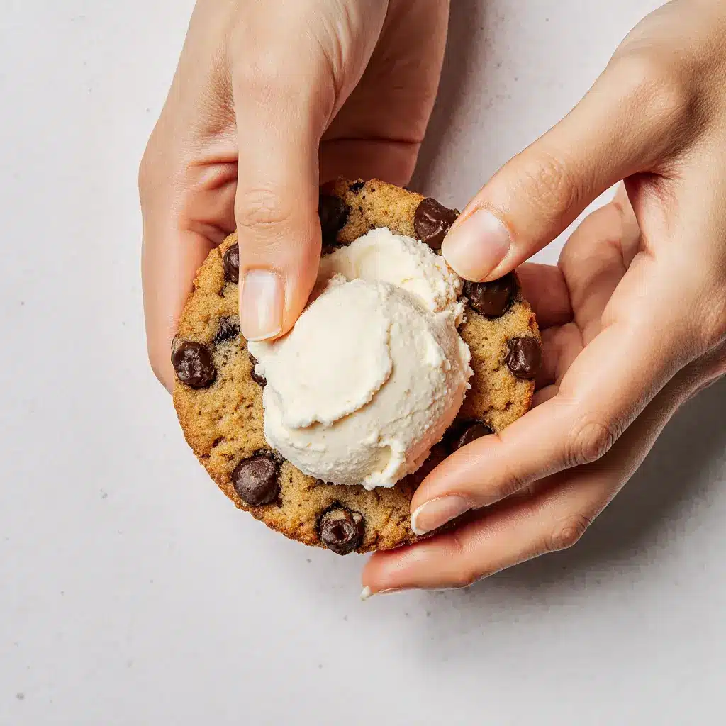 assembling keto ice cream sandwich