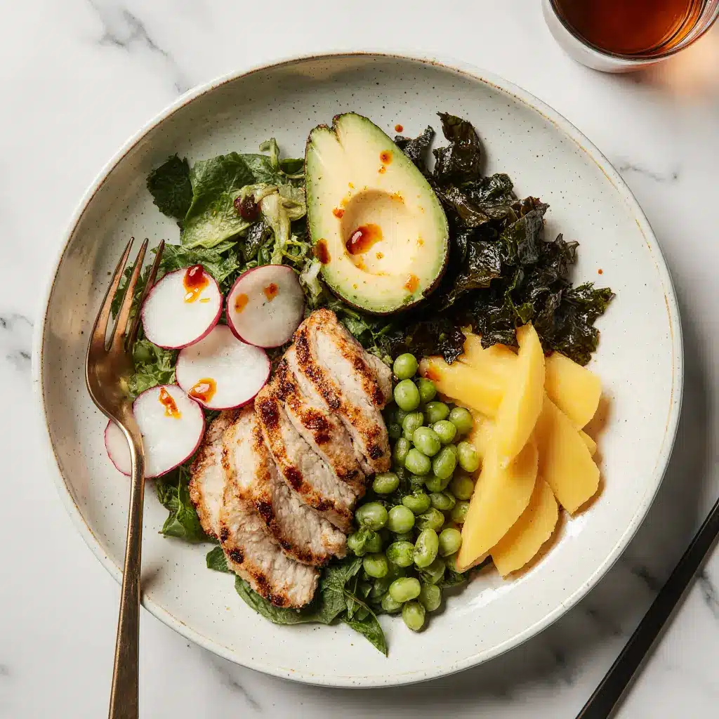 Chicken Katsu Poke Bowl Served