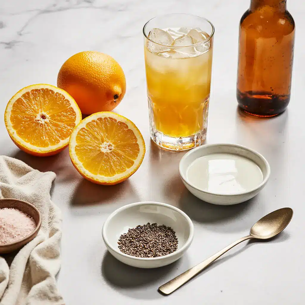 Cortisol cocktail ingredients for weight loss on kitchen counter