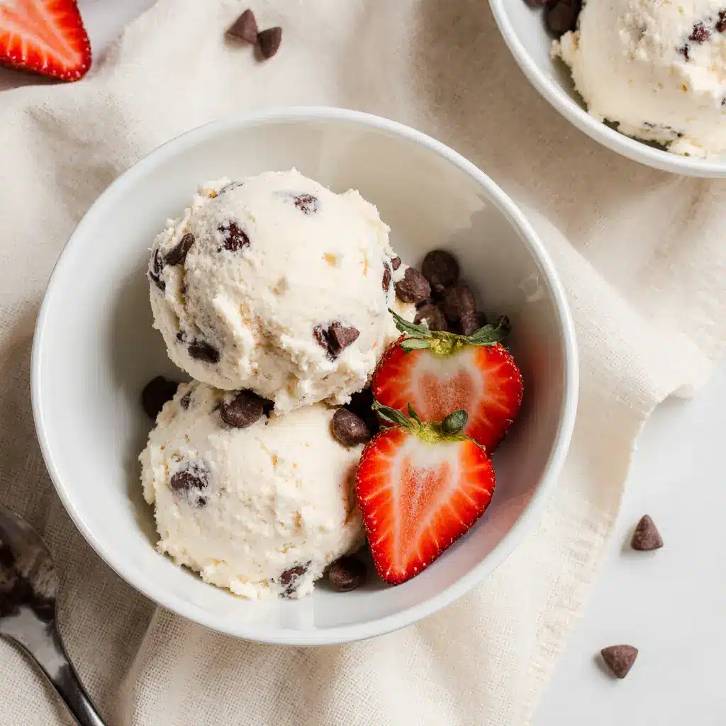 cottage-cheese-ice-cream-served Scooped cottage cheese ice cream served in bowls
