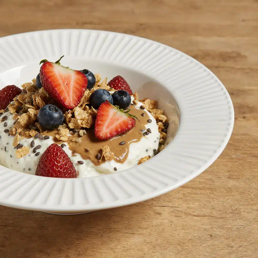 greek yogurt peanut butter bowl serving