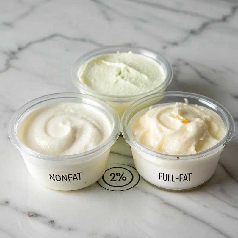 Greek yogurt types protein comparison per 100g