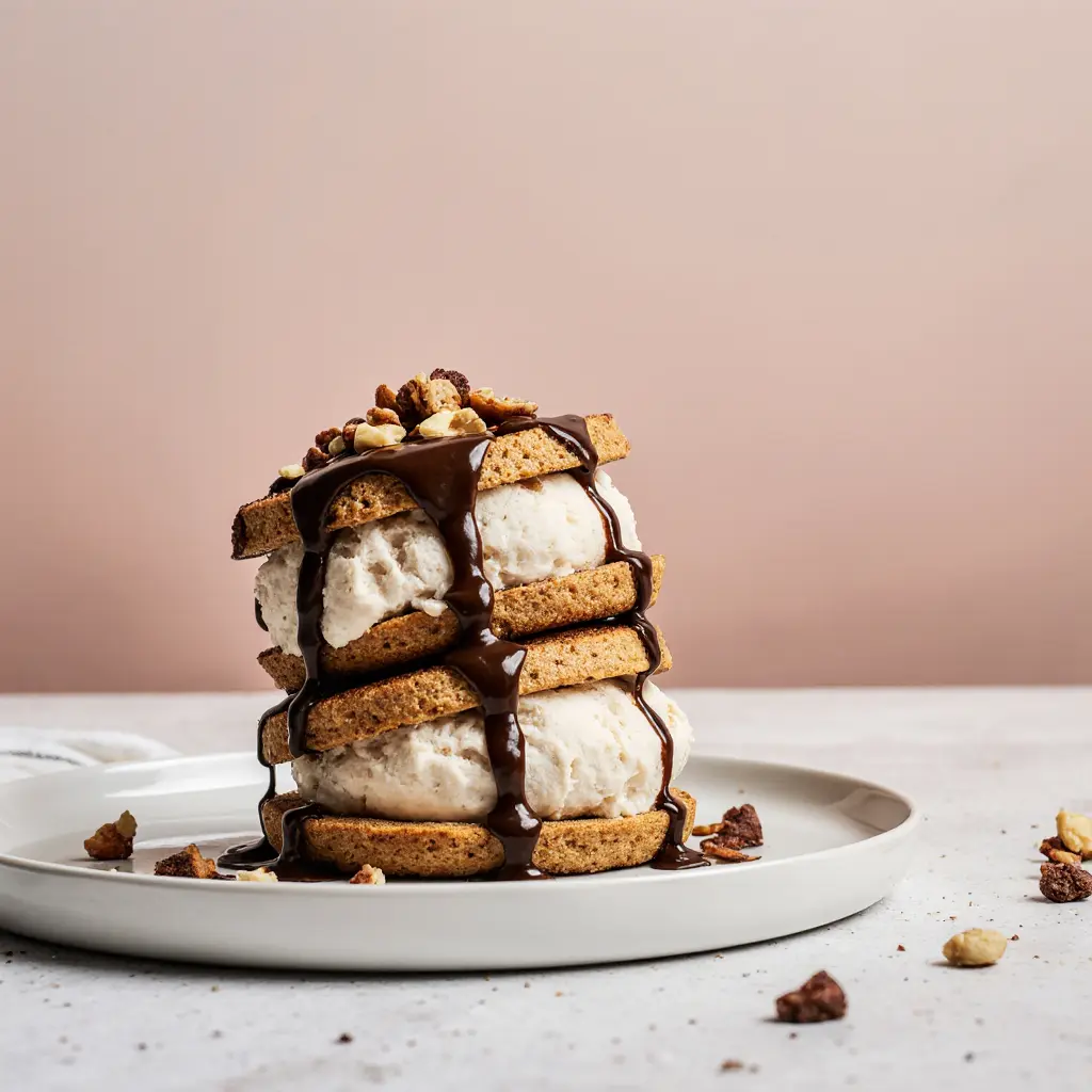 served keto ice cream sandwiches with toppings