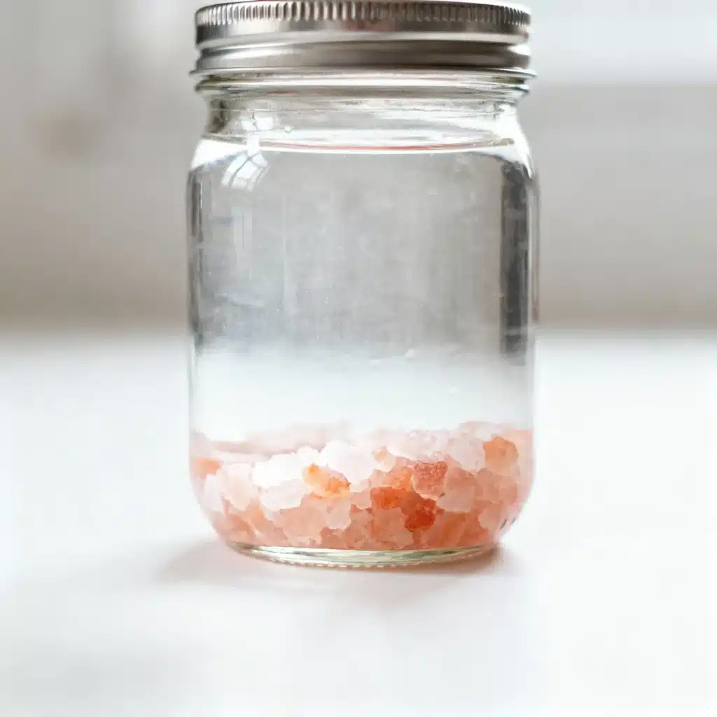 Himalayan pink salt drink recipe - close-up of a sole hydration elixir jar
