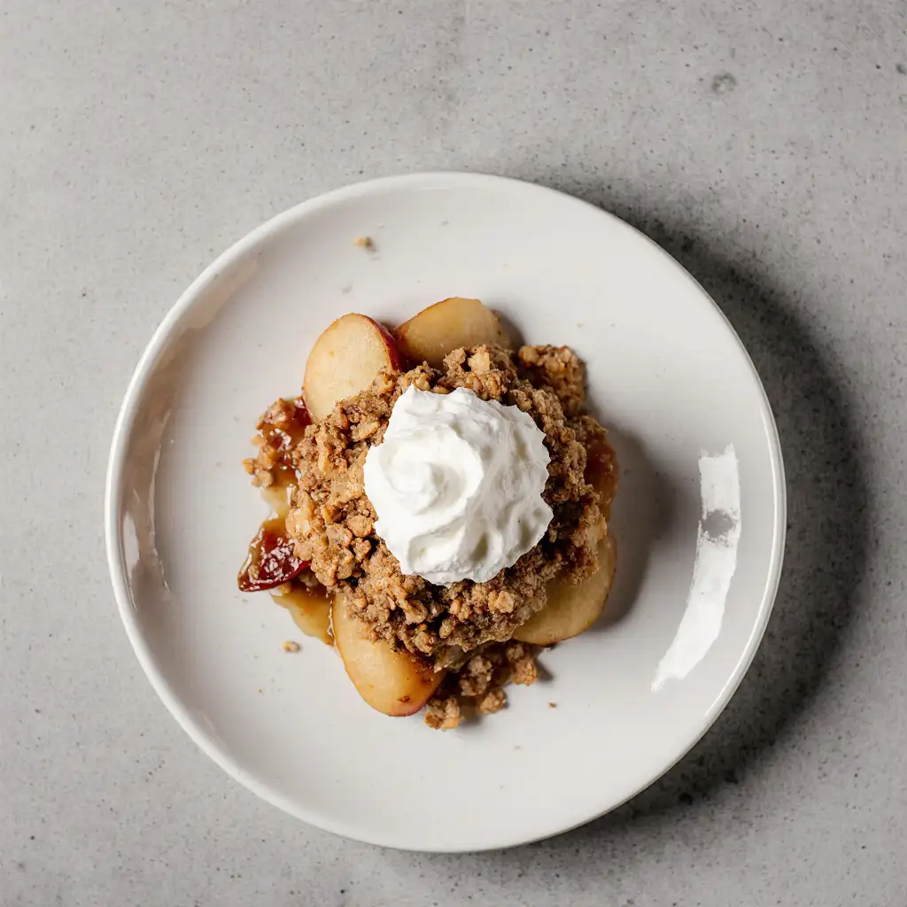 Apple Crisp Recipe with Oats with Whipped Cream