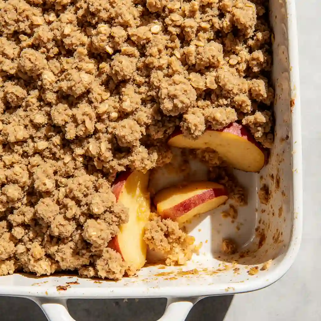 Assembling Apple Crisp Recipe with Oats