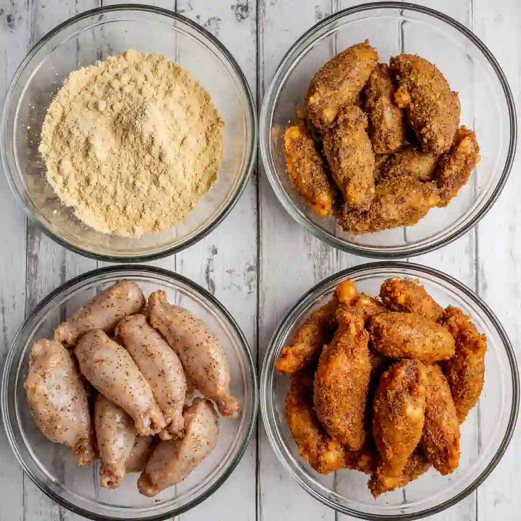 seasoned chicken wings with different spice blends before baking