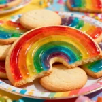 Festive Platter of Rainbow Jello Sugar Cookies