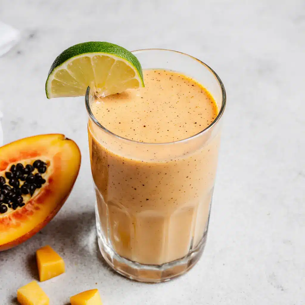 Papaya Lime Digestive Smoothie Papaya lime shake for digestion and weight loss