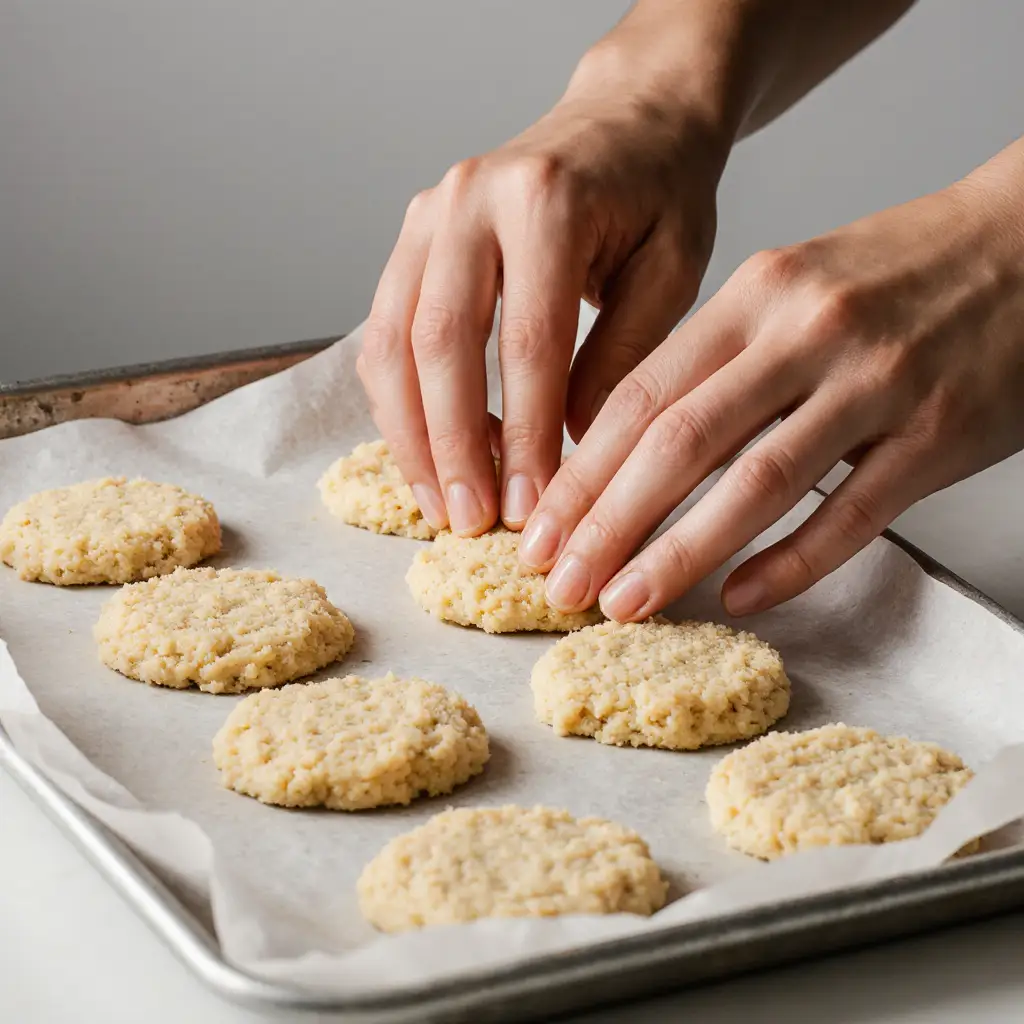 Shaping Cottage Cheese Fritters Patties