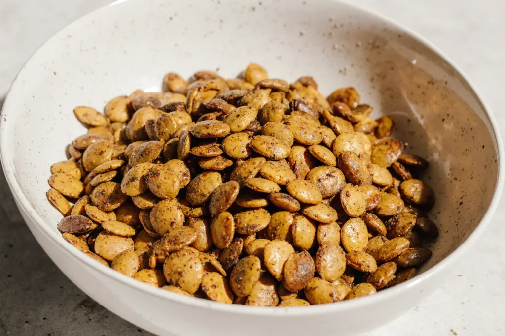 how to bake pumpkin seeds seasoned before baking modern bowl