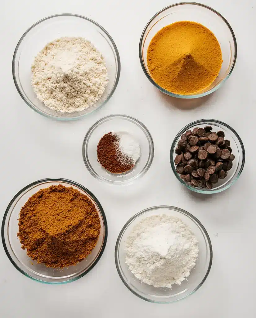 ingredients for pumpkin chocolate chip cookies